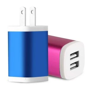 Portable Dual Ports USB vegghleðslutæki