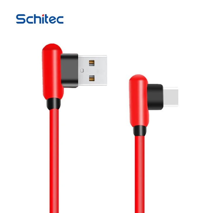 USB-gagnasnúra úr málmi með 90-gráðu halla höfuð