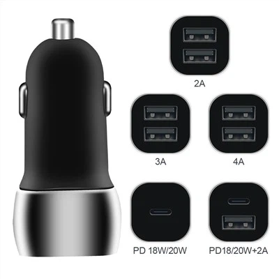 2 porta usb c bílahleðslutæki