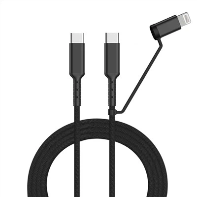 Flott gæði 2 í 1 gagnasnúru C og Lightning